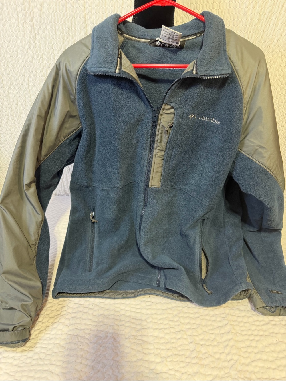 Columbia Men's Teal and Olive Performance Fleece Jacket